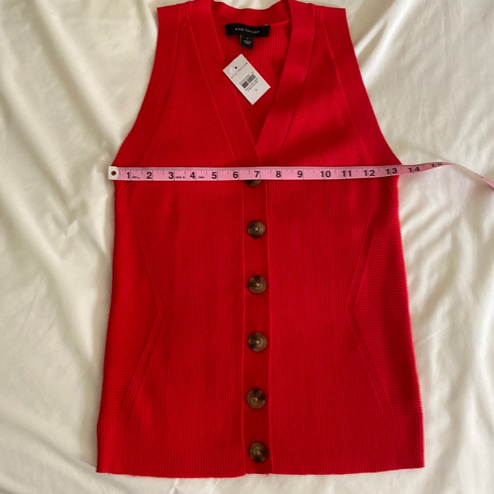 Red Ann Taylor sweater vest